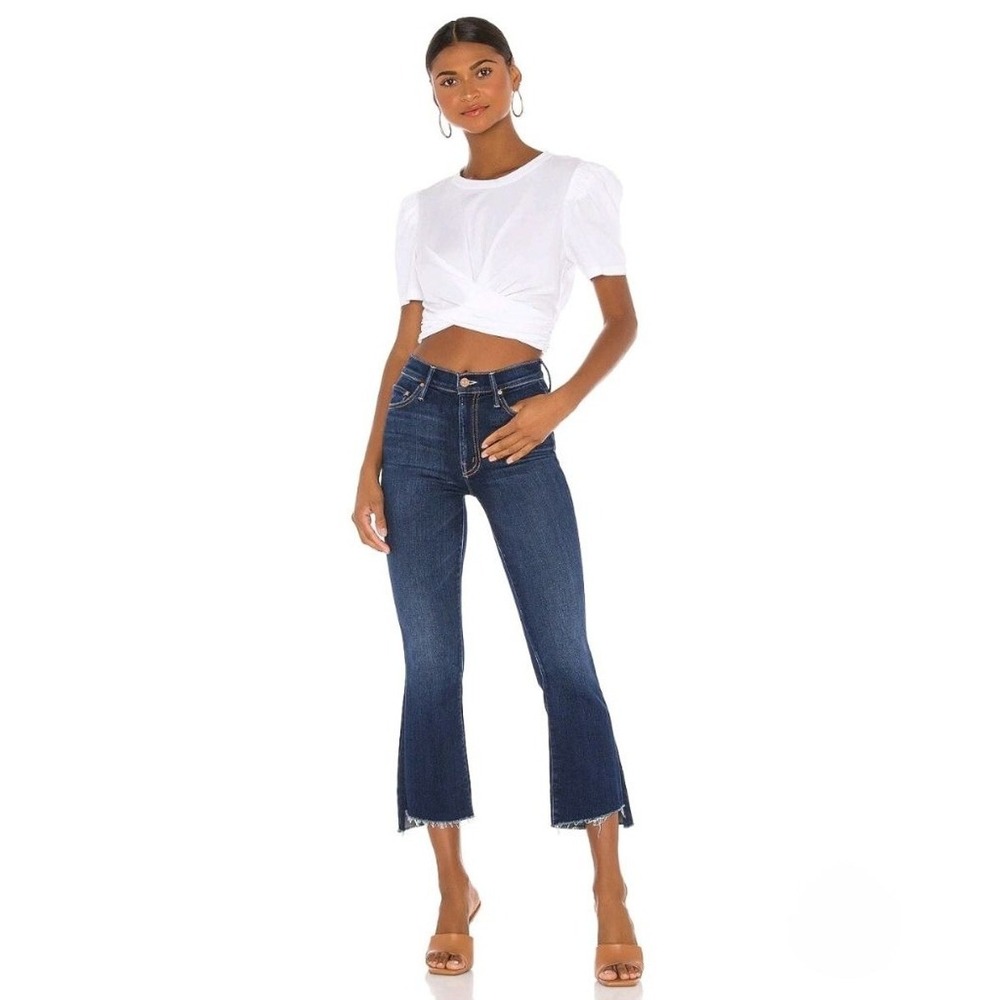 MOTHER Insider Crop Step Fray High Rise Skinny Jeans in Clean Sweep #58 Size 28